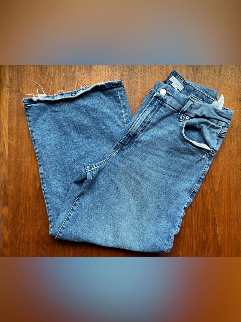 GOOD AMERICAN - Good Waist Cropped Palazzo Jeans - NWOT - Picture 8 of 9
